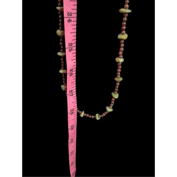 Green Turquoise and Garnet Necklace - Picture 8 of 15
